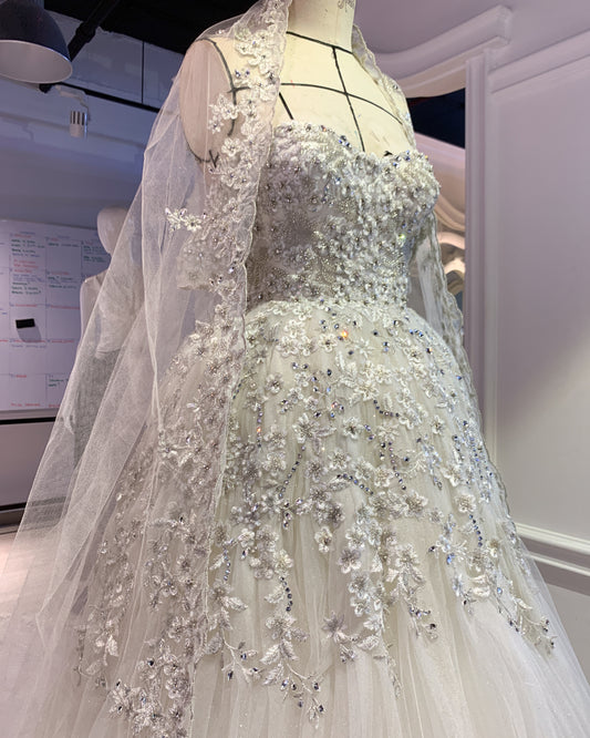 'GHALIA' - DIAMOND TULLE WEDDING DRESS